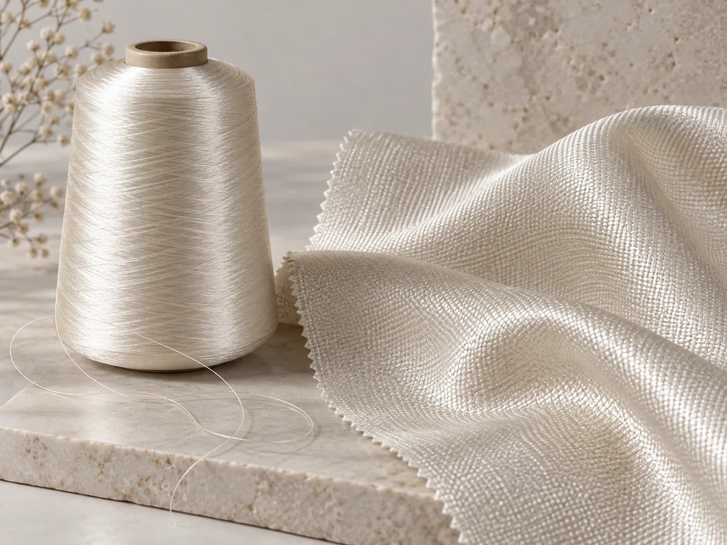 Material concept of acetate filament and a refined woven-fabric direction