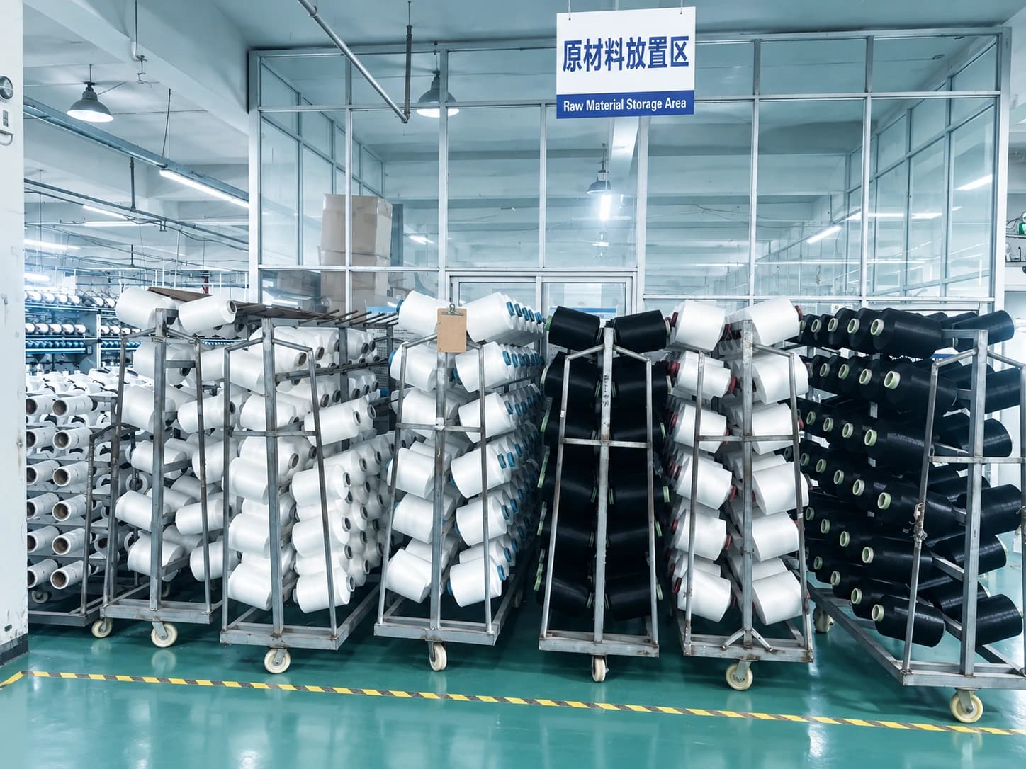 Illustrative visual of an organized raw-material storage area