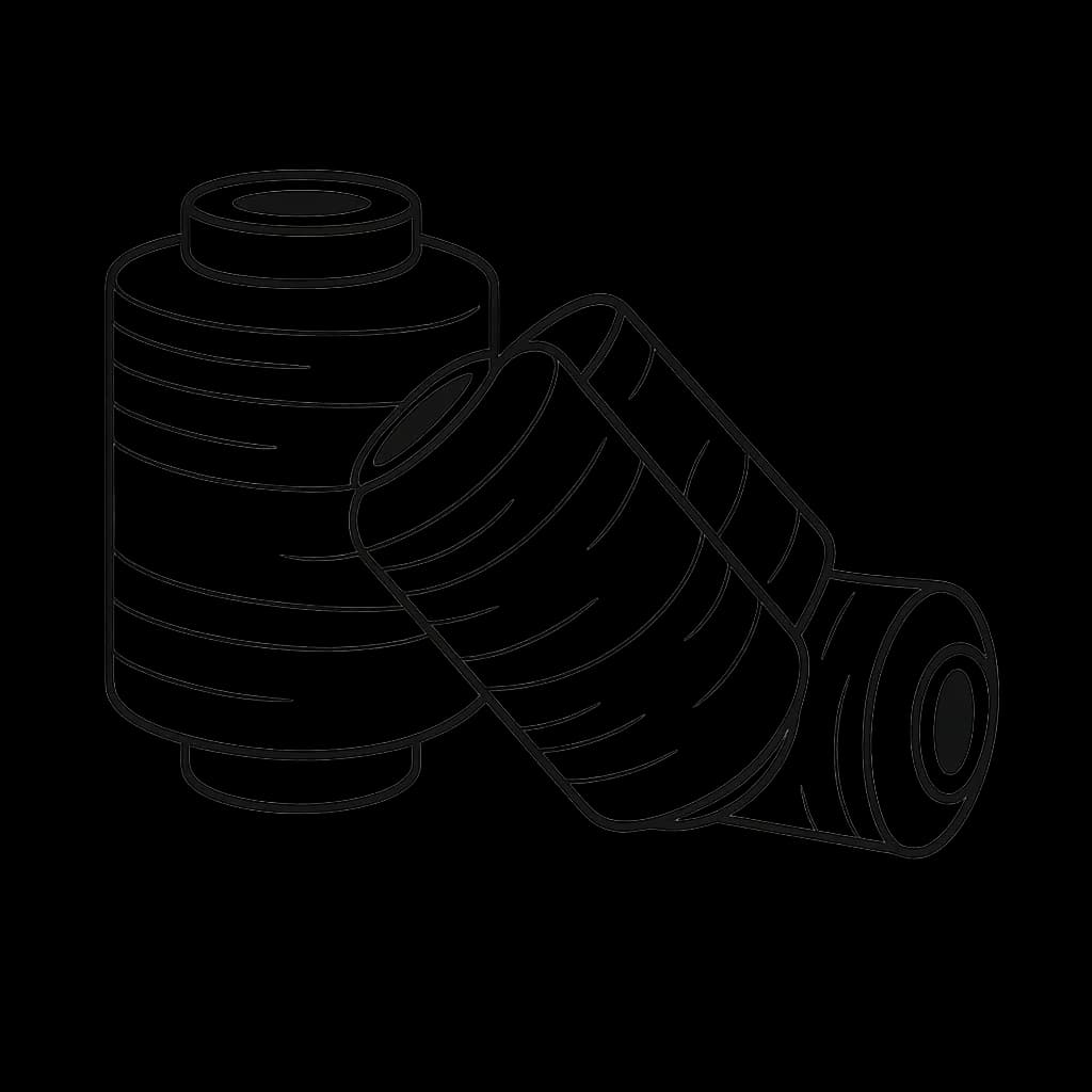 Concept illustration of three yarn packages